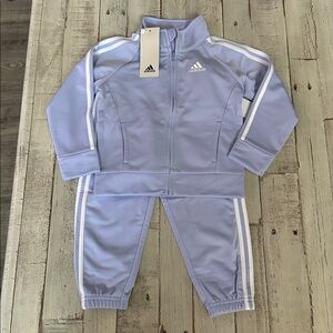 Adidas Kids Lavender Track Set with White Stripes NWT